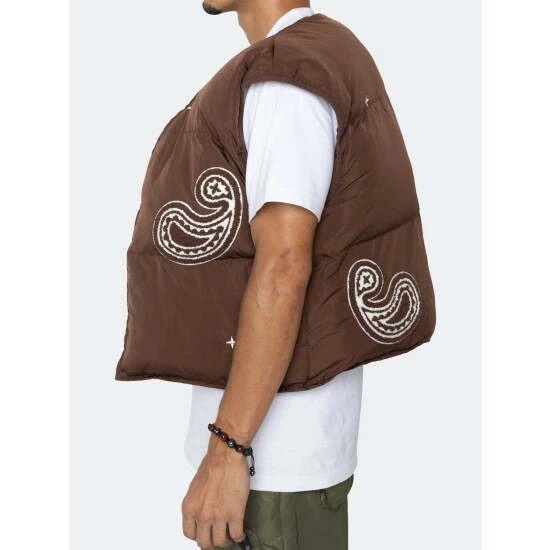 EPTM Puffer Vest (Reversible )-Brown Outerwear