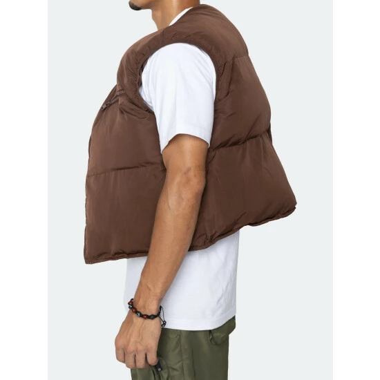 EPTM Puffer Vest (Reversible )-Brown Outerwear - Image 2