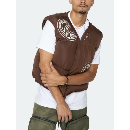 EPTM Puffer Vest (Reversible )-Brown Outerwear - Image 3