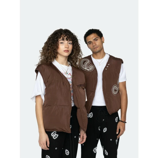 EPTM Puffer Vest (Reversible )-Brown Outerwear - Image 4