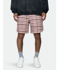 Eptm Tweed Trucker Shorts Pink