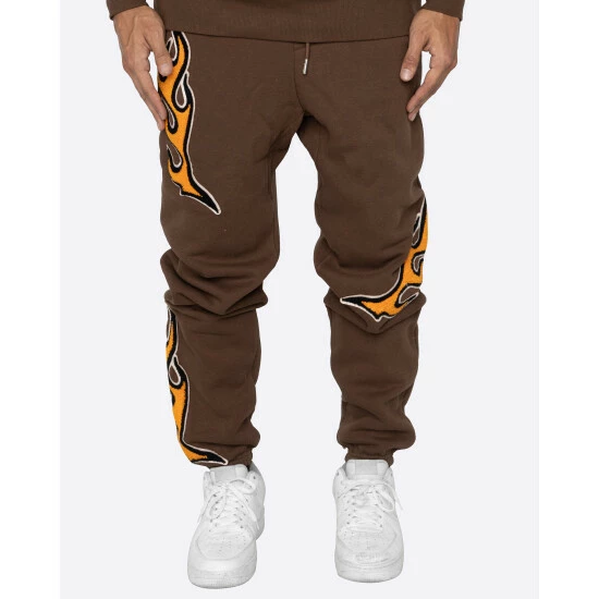 EPTM NU Flame Sweatpants-Brown Pants