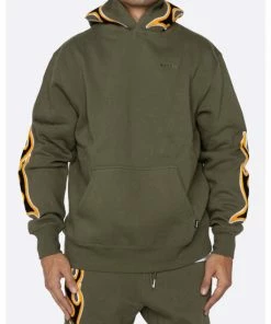 EPTM NU Flame Pullover Sweatshirts, Sweaters & Hoodies Olive