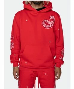EPTM Paisely Hoodie- Red Sweatshirts, Sweaters & Hoodies
