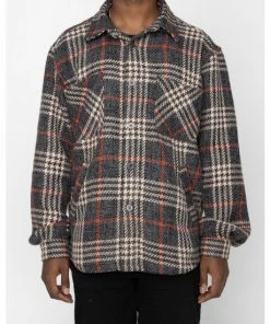 EPTM Slit Flannel Shirt Shirts Plaid Grey
