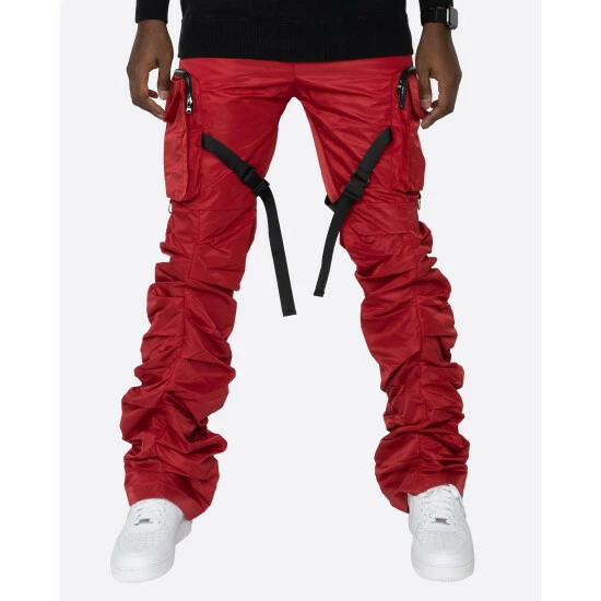 Eptm Stacked Flare Cargo 2.0 Denim & Bottoms Red - Image 2