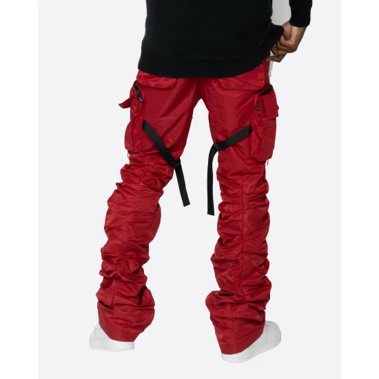 Eptm Stacked Flare Cargo 2.0 Denim & Bottoms Red - Image 4