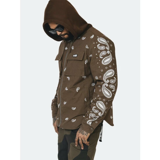 EPTM Dave East Ftd Bandana Jacket Coats, Jackets & Blazers Brown - Image 4