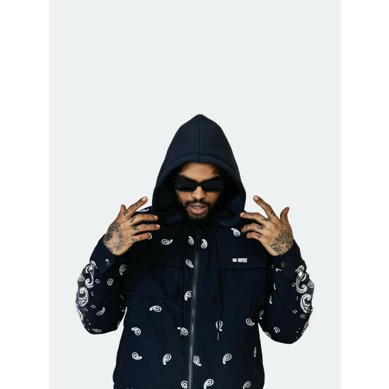EPTM Dave East Ftd Bandana Jacket Coats, Jackets & Blazers Navy - Image 3