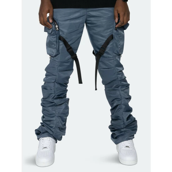 Eptm Stacked Flare Cargo 2.0 Denim & Bottoms Steel Blue
