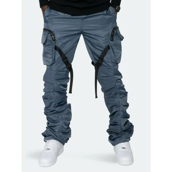 Eptm Stacked Flare Cargo 2.0 Denim & Bottoms Steel Blue - Image 3