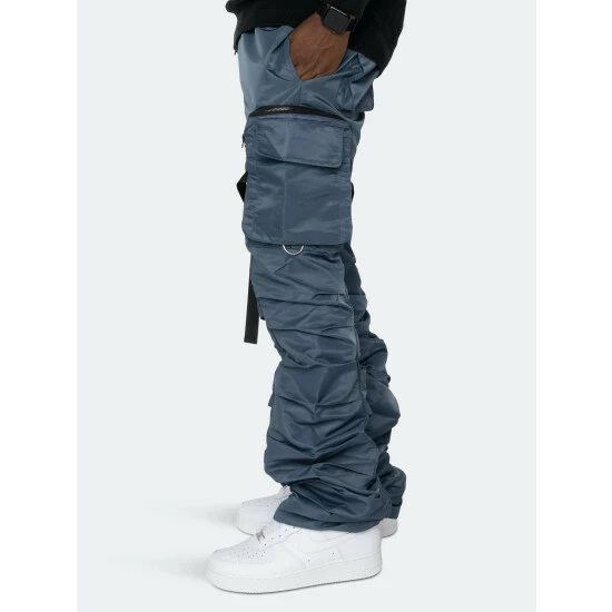 Eptm Stacked Flare Cargo 2.0 Denim & Bottoms Steel Blue - Image 4