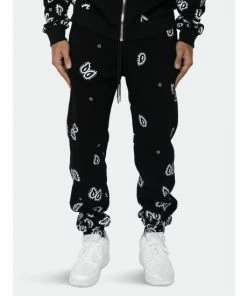 EPTM Amoeba Print Sweatpants Pants Black