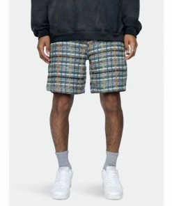 EPTM Tweed Trucker Shorts Brown