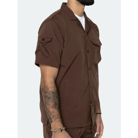 Eptm Snap Button Shirt Shirts Brown - Image 2