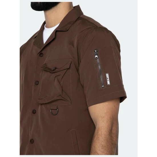 Eptm Snap Button Shirt Shirts Brown - Image 3