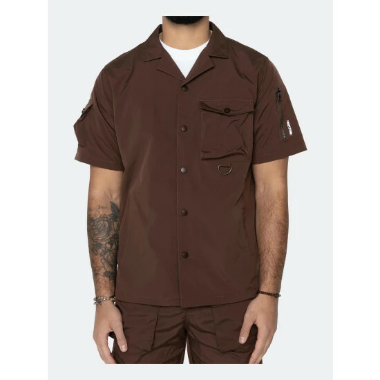 Eptm Snap Button Shirt Shirts Brown - Image 4