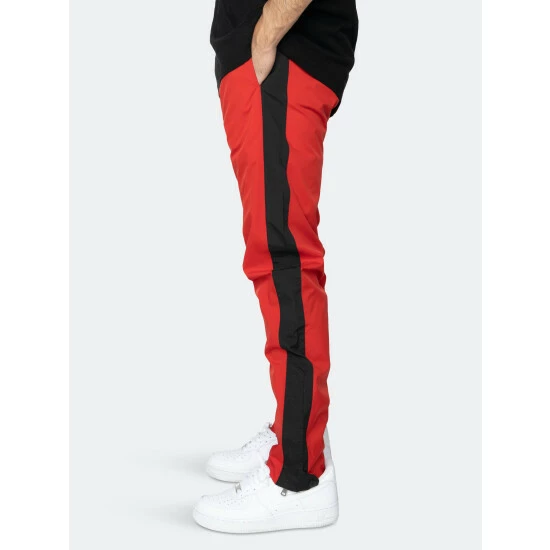 EPTM Nylon Basic Track Pants-Red/Black