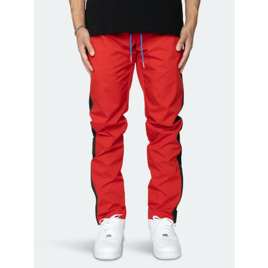 EPTM Nylon Basic Track Pants-Red/Black - Image 2