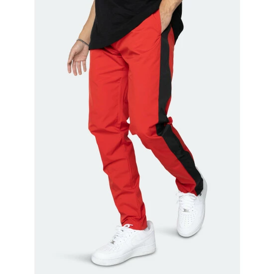 EPTM Nylon Basic Track Pants-Red/Black - Image 3