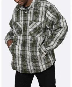 EPTM Slit Flannel Shirt Shirts Dec. Olive