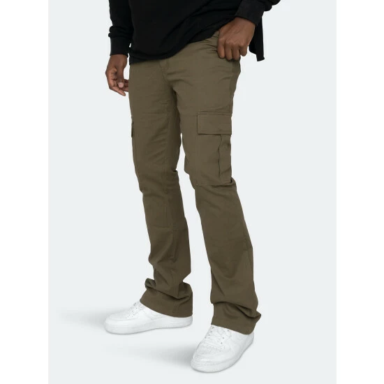 EPTM Will Cargo Flare Pants Olive - Image 2