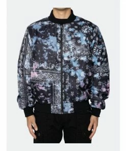 Eptm Tie Dye Bandana Bomber Jacket Coats, Jackets & Blazers Black