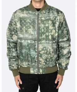 EPTM Tie Dye Bandana Bomber Jacket Coats, Jackets & Blazers Olive
