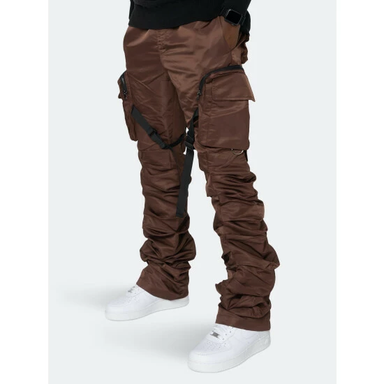 EPTM Stacked Flare Cargo 2.0 Pants Brown - Image 2