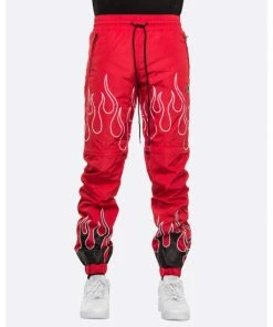 Eptm Flame Windbreaker Pants Red