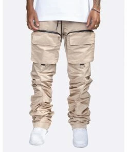 EPTM Stacked Flare Cargos Pants Khaki
