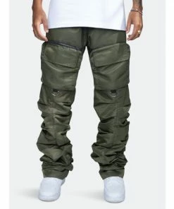 Eptm Stacked Flare Cargos Pants Olive