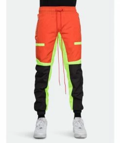 EPTM Color Block Windbreaker Pants Orange / Black