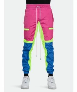 Eptm Color Block Windbreaker Pants Pink/blue