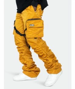 EPTM Dave East Strap Stacked Flare Pants Mustard