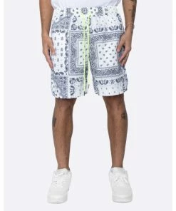 EPTM Tie Dyed Bandana Shorts - White